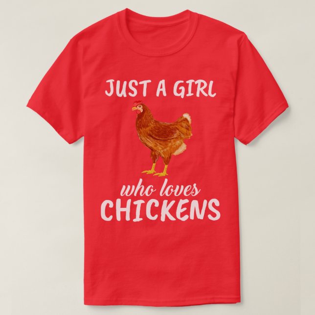 T-shirt Juste une fille qui aime les poulets 4 (Design devant)