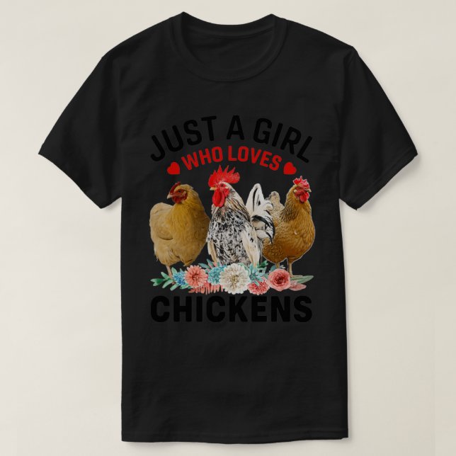 T-shirt Juste une fille qui aime les poulets cadeauTShirt (Design devant)