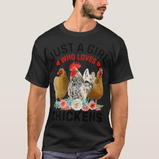 T-shirt Juste une fille qui aime les poulets cadeauTShirt