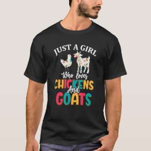 T-shirt Juste Une Fille Qui Aime Les Poulets Chèvres Farme