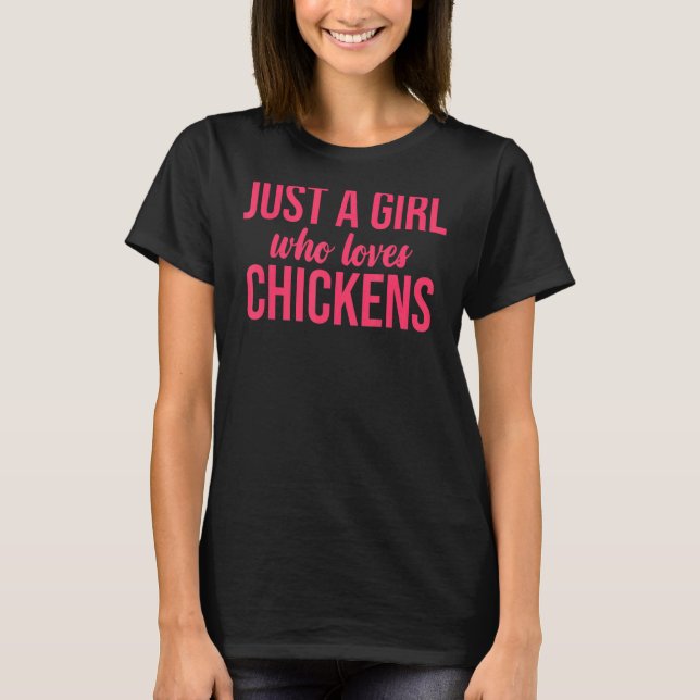 T-shirt Juste Une Fille Qui Aime Les Poulets De La Ferme D (Devant)