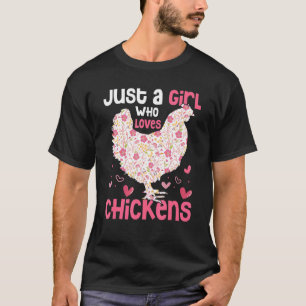 T-shirt Juste Une Fille Qui Aime Les Poulets Et Les Chèvre