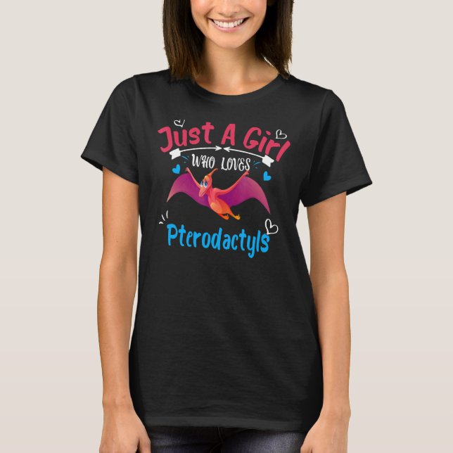 T-shirt Juste Une Fille Qui Aime Les Ptéodactyles Dinosaur (Devant)