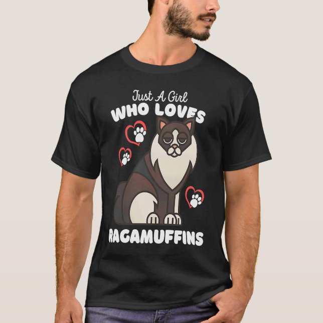 T-shirt Juste Une Fille Qui Aime Les Ragamuffins Cute Cat  (Devant)