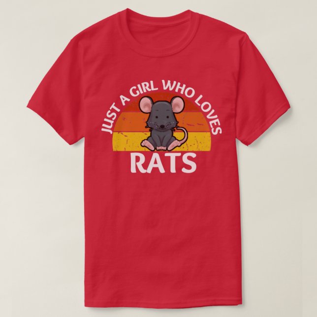 T-shirt Juste une fille qui aime les rats (Design devant)