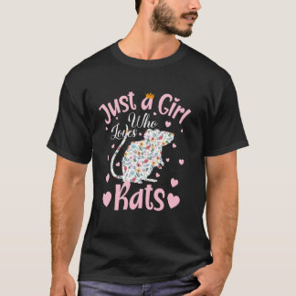 T-shirt Juste Une Fille Qui Aime Les Rats Femmes Filles Ra
