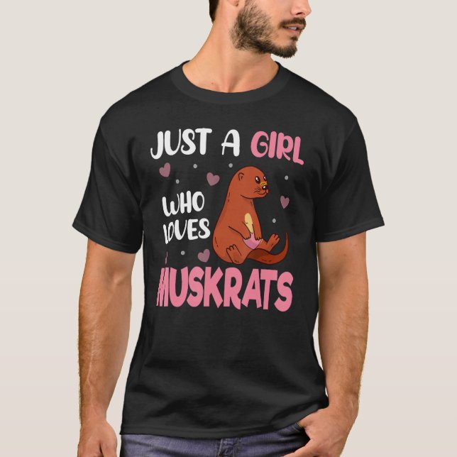 T-shirt Juste une fille qui aime les rats musqués Retro Mu (Devant)