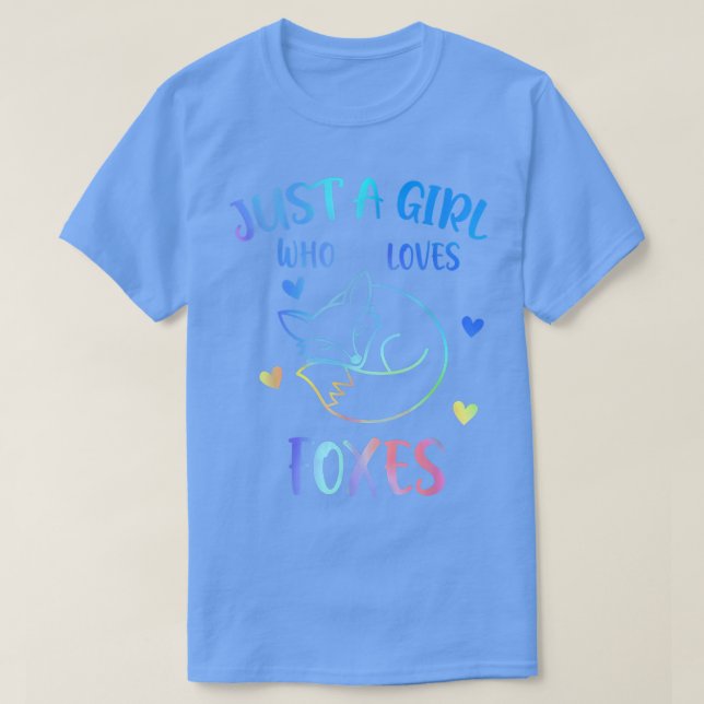T-shirt Juste Une Fille Qui Aime Les Renards Arc-En-Ciel C (Design devant)