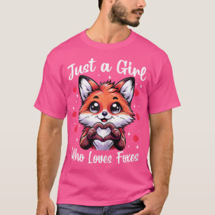 T-shirt Juste une fille qui aime les renards Kawaii Anime