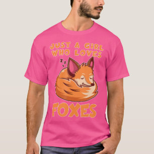 T-shirt Juste Une Fille Qui Aime Les Renards Kawaii Cute F