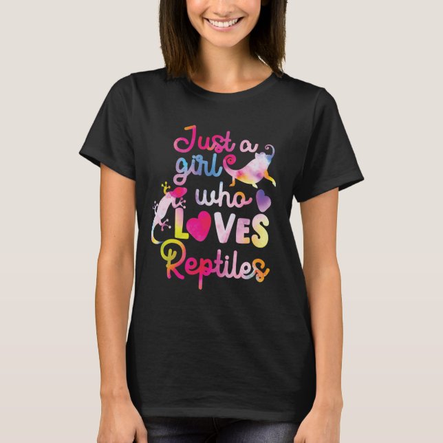 T-shirt Juste Une Fille Qui Aime Les Reptiles Lizard Aquar (Devant)