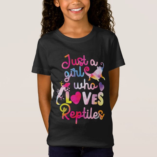 T-Shirt Juste Une Fille Qui Aime Les Reptiles Lizard Aquar (Devant)