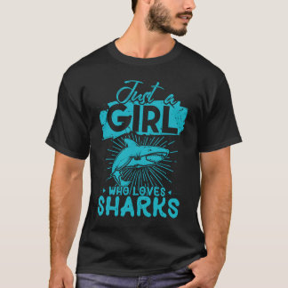 T-shirt Juste une fille qui aime les requins