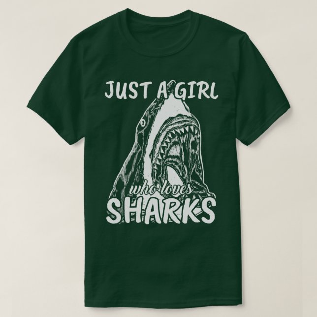T-shirt Juste une fille qui aime les requins (Design devant)