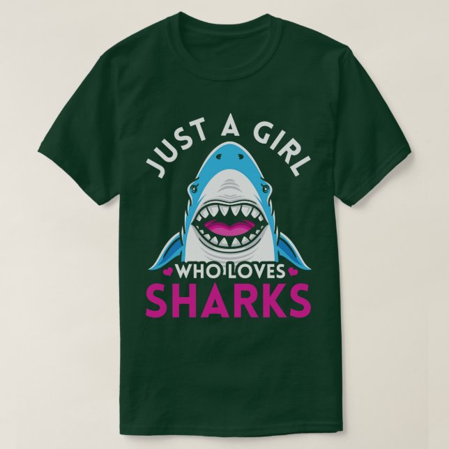T-shirt Juste une fille qui aime les requins (Design devant)