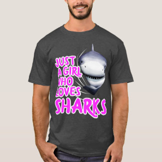 T-shirt Juste une fille qui aime les requins
