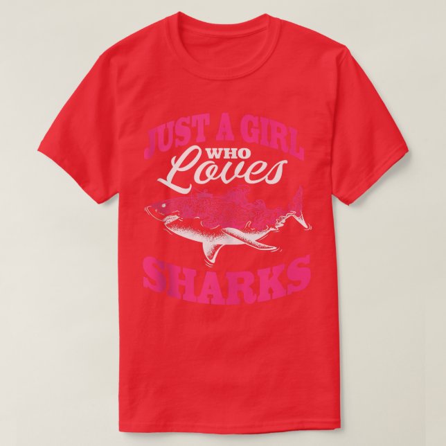 T-shirt Juste une fille qui aime les requins 479 (Design devant)