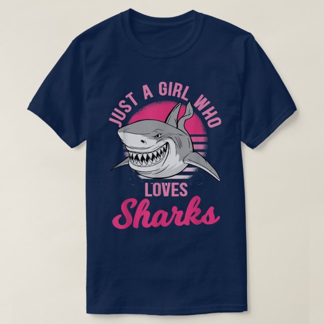 T-shirt Juste une fille qui aime les requins 483 (Design devant)