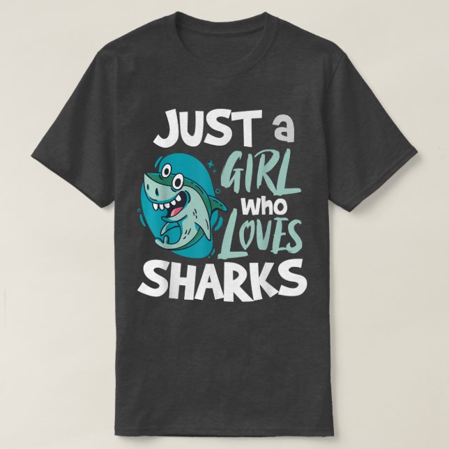 T-shirt Juste une fille qui aime les requins 487 (Design devant)