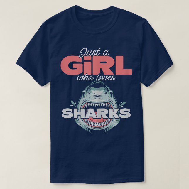 T-shirt Juste une fille qui aime les requins 489 (Design devant)