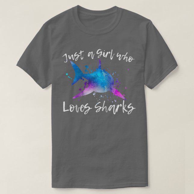 T-shirt JUSTE UNE FILLE QUI AIME LES REQUINS Plongée Vinta (Design devant)