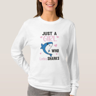 T-shirt Juste Une Fille Qui Aime Les Requins Un Requin Drô