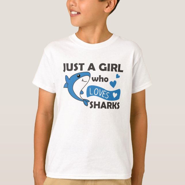 T-shirt Juste Une Fille Qui Aime Les Requins Un Requin Drô (Devant)