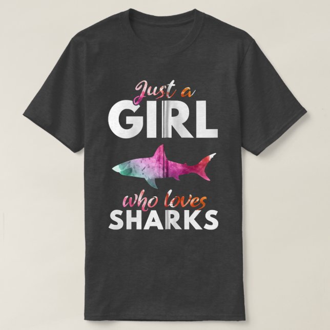 T-shirt Juste une fille qui aime les requinsShark Fangirl  (Design devant)