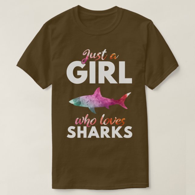 T-shirt Juste une fille qui aime les requinsShark Fangirl  (Design devant)