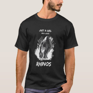 T-shirt Juste une fille qui aime les rhinocéros drôle d'am
