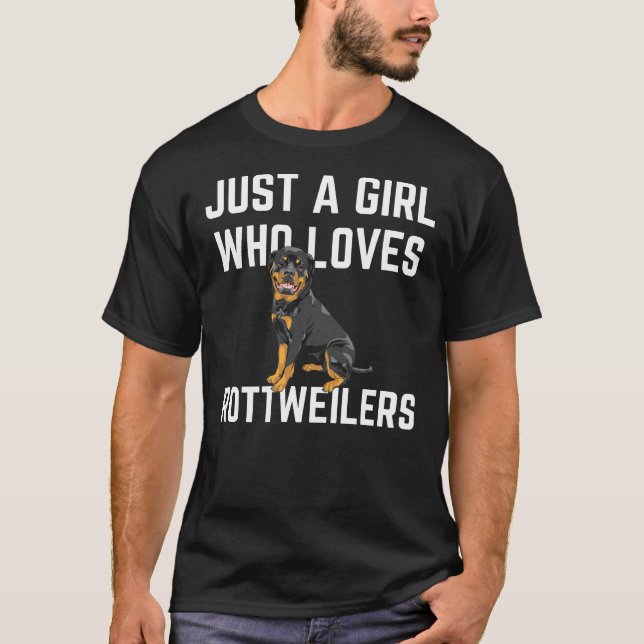 T-shirt Juste une fille qui aime les Rottweilers 12 (Devant)