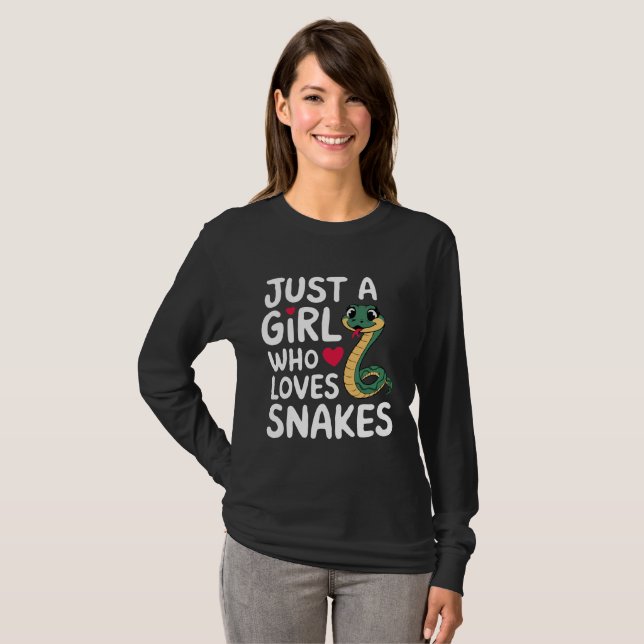 T-shirt Juste Une Fille Qui Aime Les Serpents - Année Du S (Devant entier)