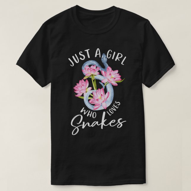 T-shirt Juste Une Fille Qui Aime Les Serpents Fleurs Cadea (Design devant)