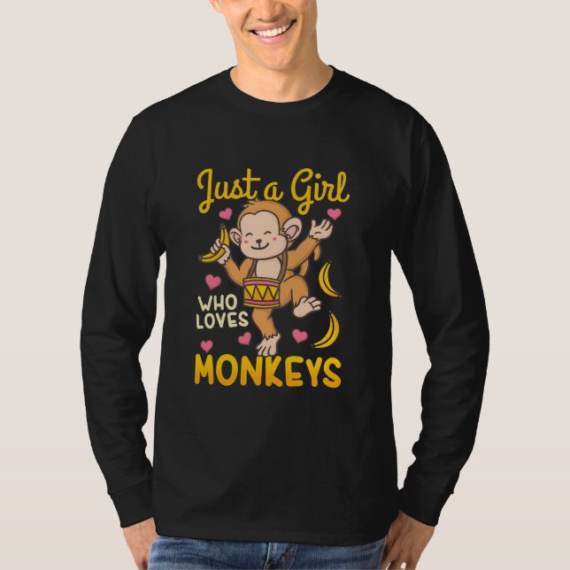 T-shirt Juste Une Fille Qui Aime Les Singes (Devant)
