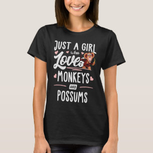 T-shirt Juste Une Fille Qui Aime Les Singes Et Possum Les 