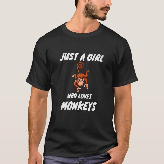 T-shirt Juste Une Fille Qui Aime Les Singes Le Singe Anima (Devant)
