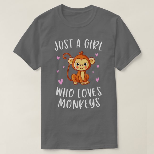 T-shirt Juste Une Fille Qui Aime Les Singes Mignonne Amate (Design devant)