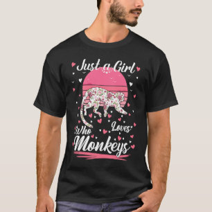 T-shirt Juste Une Fille Qui Aime Les Singes Mignonnes Enfa