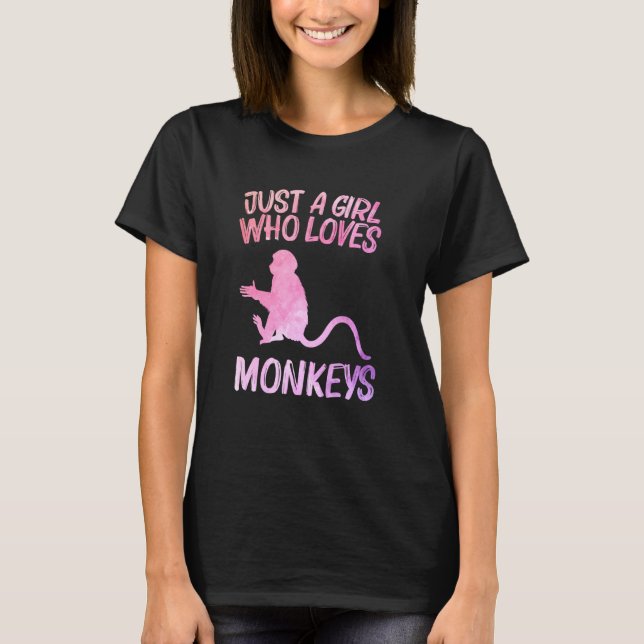 T-shirt Juste Une Fille Qui Aime Les Singes Pour Les Femme (Devant)