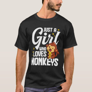 T-shirt Juste Une Fille Qui Aime Les Singes Singe Banane