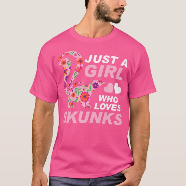 T-shirt Juste Une Fille Qui Aime Les Skunks Skunk (Devant)