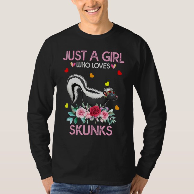 T-shirt Juste Une Fille Qui Aime Les Skunks Skunk Tee (Devant)