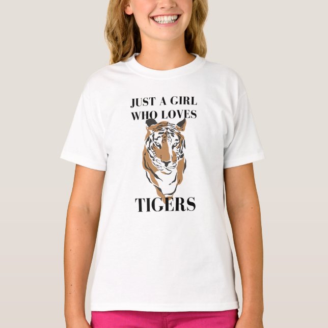 T-shirt Juste une fille qui aime les tigres Amoureux des a (Devant)