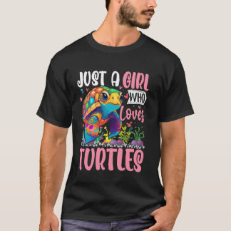 T-shirt Juste une fille qui aime les tortues