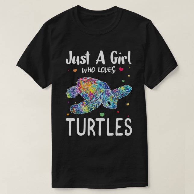 T-shirt Juste une fille qui aime les tortues Aquarelle Océ (Design devant)