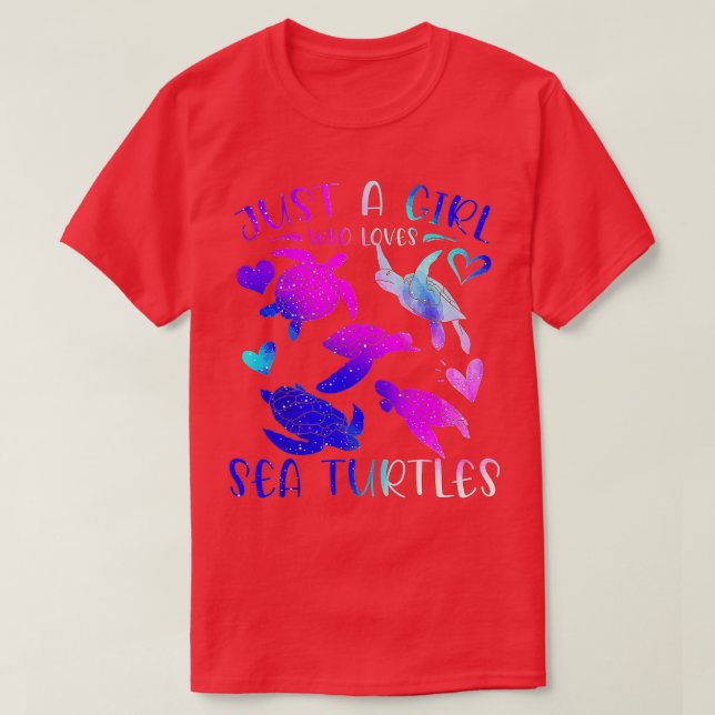 T-shirt Juste une fille qui aime les tortues de mer - Amou (Design devant)