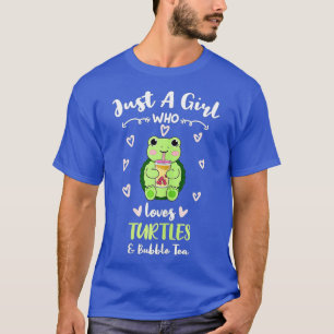 T-shirt Juste Une Fille Qui Aime Les Tortues Et Bubble Tea