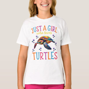 T-shirt Juste Une Fille Qui Aime Les Tortues, Mignonne Tor