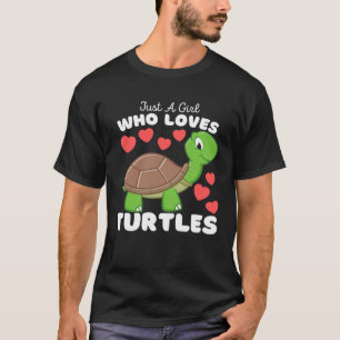 T-shirt Juste Une Fille Qui Aime Les Tortues Mignonnes Les