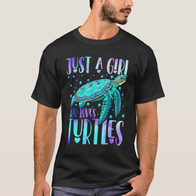 T-shirt Juste Une Fille Qui Aime Les Tortues Tie Dye Sea T (Devant)